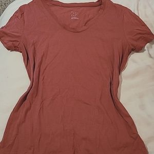 A new day light red tee shirt